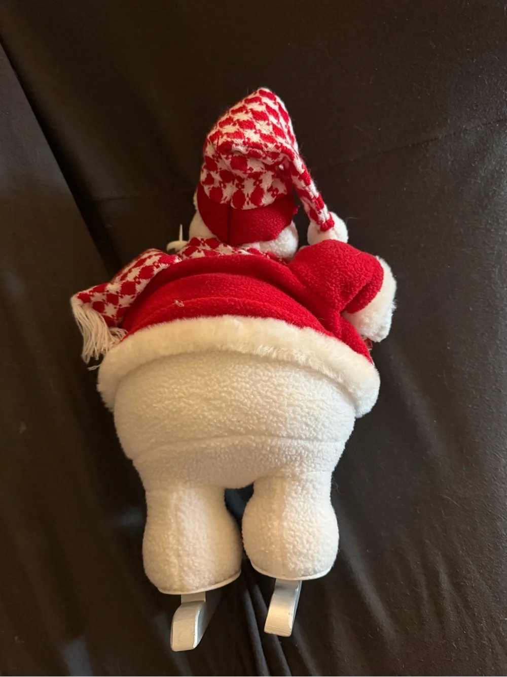 Holiday Red & White Plush Bear Christmas Decoration